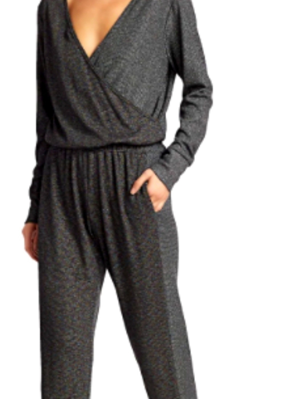 bobeau Wrap Jumpsuit In Purpleish Grey
